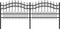 vidaXL - Tuinhek - met - spijlpunten - 115 - cm - gepoedercoat - staal - zwart