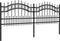 vidaXL - Tuinhek - met - spijlpunten - 115 - cm - gepoedercoat - staal - zwart