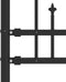 vidaXL - Tuinhek - met - spijlpunten - 115 - cm - gepoedercoat - staal - zwart
