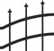 vidaXL - Tuinhek - met - spijlpunten - 115 - cm - gepoedercoat - staal - zwart
