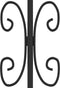 vidaXL - Tuinhek - met - spijlpunten - 115 - cm - gepoedercoat - staal - zwart