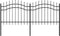 vidaXL - Tuinhek - met - spijlpunten - 115 - cm - gepoedercoat - staal - zwart