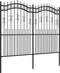 vidaXL - Tuinhek - met - spijlpunten - 165 - cm - gepoedercoat - staal - zwart