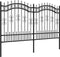vidaXL - Tuinhek - met - spijlpunten - 165 - cm - gepoedercoat - staal - zwart