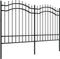 vidaXL - Tuinhek - met - spijlpunten - 165 - cm - gepoedercoat - staal - zwart