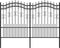 vidaXL - Tuinhek - met - spijlpunten - 190 - cm - gepoedercoat - staal - zwart