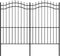 vidaXL - Tuinhek - met - spijlpunten - 222 - cm - gepoedercoat - staal - zwart