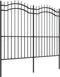 vidaXL - Tuinhek - met - spijlpunten - 222 - cm - gepoedercoat - staal - zwart