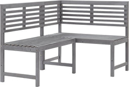 vidaXL - Tuinhoekbank - 140 - cm - massief - acaciahout - grijs