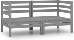 vidaXL - Tuinhoekbank - 2 - st - massief - grenenhout - grijs