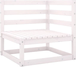 vidaXL - Tuinhoekbank - massief - grenenhout - wit