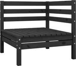 vidaXL - Tuinhoekbank - massief - grenenhout - zwart