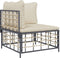 vidaXL - Tuinhoekbank - met - beige - kussens - poly - rattan