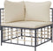 vidaXL - Tuinhoekbank - met - beige - kussens - poly - rattan