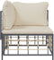 vidaXL - Tuinhoekbank - met - beige - kussens - poly - rattan