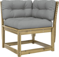 vidaXL - Tuinhoekbank - met - kussens - 73x73x78 - cm - geïmpregneerd - grenenhout
