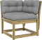 vidaXL - Tuinhoekbank - met - kussens - 73x73x78 - cm - geïmpregneerd - grenenhout