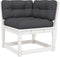 vidaXL - Tuinhoekbank - met - kussens - 73x73x78 - cm - massief - grenenhout - wit