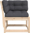vidaXL - Tuinhoekbank - met - kussens - 73x73x78 - cm - massief - grenenhout