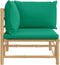 vidaXL - Tuinhoekbank - met - kussens - bamboe - groen