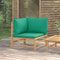 vidaXL - Tuinhoekbank - met - kussens - bamboe - groen