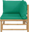 vidaXL - Tuinhoekbank - met - kussens - bamboe - groen