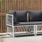 vidaXL - Tuinhoekbank - met - kussens - geweven - stof - wit