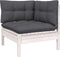 vidaXL - Tuinhoekbank - met - kussens - massief - grenenhout - wit