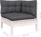 vidaXL - Tuinhoekbank - met - kussens - massief - grenenhout - wit