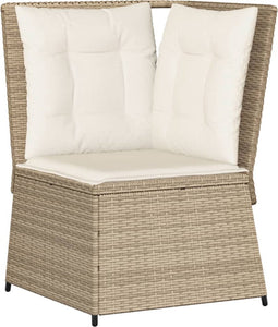 vidaXL - Tuinhoekbank - met - kussens - poly - rattan - beige