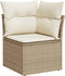 vidaXL - Tuinhoekbank - met - kussens - poly - rattan - beige