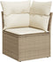 vidaXL - Tuinhoekbank - met - kussens - poly - rattan - beige