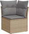 vidaXL - Tuinhoekbank - met - kussens - poly - rattan - beige