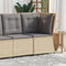 vidaXL - Tuinhoekbank - met - kussens - poly - rattan - beige