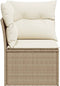 vidaXL - Tuinhoekbank - met - kussens - poly - rattan - beige