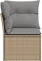 vidaXL - Tuinhoekbank - met - kussens - poly - rattan - beige