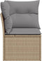 vidaXL - Tuinhoekbank - met - kussens - poly - rattan - beige