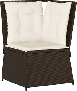 vidaXL - Tuinhoekbank - met - kussens - poly - rattan - bruin