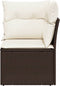 vidaXL - Tuinhoekbank - met - kussens - poly - rattan - bruin