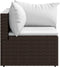 vidaXL - Tuinhoekbank - met - kussens - poly - rattan - bruin