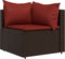 vidaXL - Tuinhoekbank - met - kussens - poly - rattan - bruin