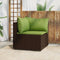 vidaXL - Tuinhoekbank - met - kussens - poly - rattan - bruin