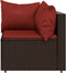 vidaXL - Tuinhoekbank - met - kussens - poly - rattan - bruin