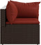 vidaXL - Tuinhoekbank - met - kussens - poly - rattan - bruin