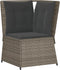 vidaXL - Tuinhoekbank - met - kussens - poly - rattan - grijs