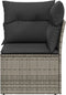 vidaXL - Tuinhoekbank - met - kussens - poly - rattan - grijs