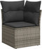 vidaXL - Tuinhoekbank - met - kussens - poly - rattan - grijs