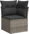 vidaXL - Tuinhoekbank - met - kussens - poly - rattan - grijs