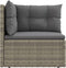 vidaXL - Tuinhoekbank - met - kussens - poly - rattan - grijs