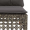 vidaXL - Tuinhoekbank - met - kussens - poly - rattan - grijs